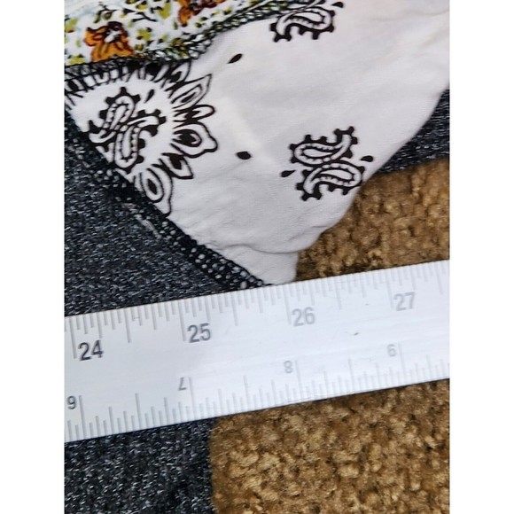 Free People We The Free Grey Blossom Waffle Knit Thermal Top Boho Hippi Size S - Picture 12 of 12